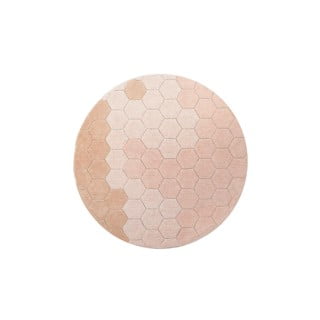Svijetlo ružičasti periv/ručno rađen pamučan okrugao tepih ø 140 cm Honeycomb Rose – Lorena Canals