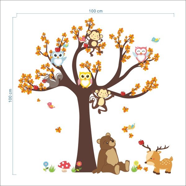 Zidne naljepnice Ambiance Tree with Animals-image-2