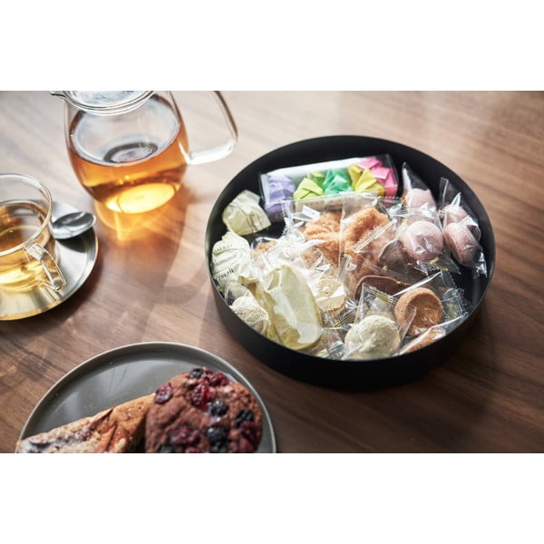 Crna metalna kutija za pohranu s poklopcem ø 22x6 cm Rin – YAMAZAKI-image-4