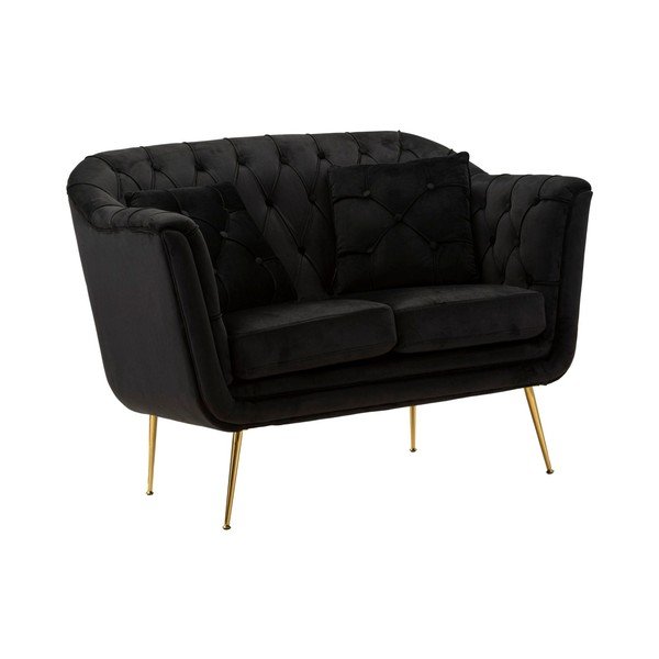 Crna baršunasti sofa 130 cm Budapest – Mauro Ferretti-image-2