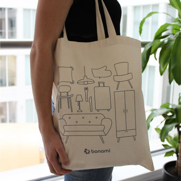 Krem platnena torba Bonami-image-4