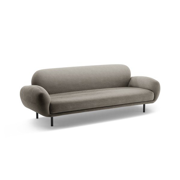 Siva sofa od bouclé tkanine 208 cm Poppy – Micadoni -image-1
