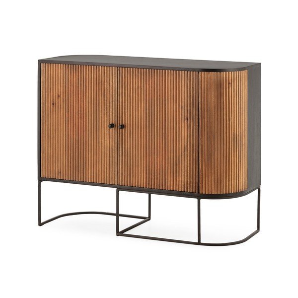 Komoda od masivnog manga u prirodnoj boji 110x90x40 cm Curve – MOME-image-3