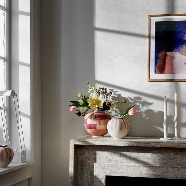 Bijelo-ružičasta keramička vaza ø 16 cm Canvas - Kähler Design-image-2