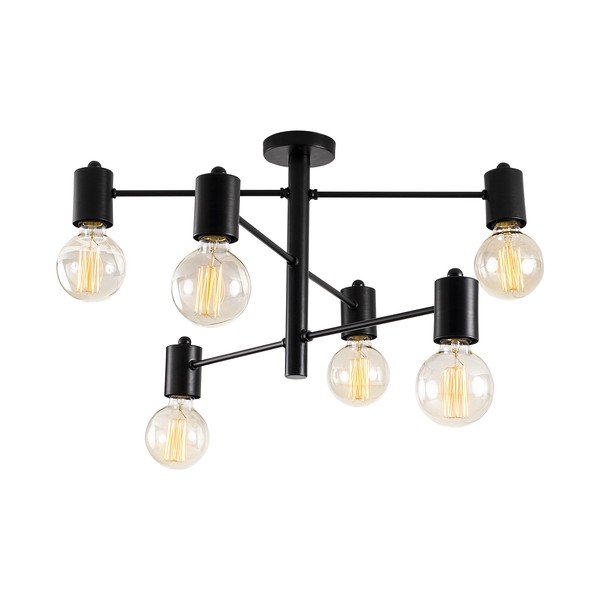 Crna stropna svjetiljka za 6 žarulja Opviq lights Hexa-image-2