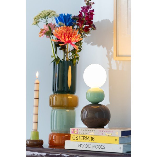 Mentol zelena/smeđa stolna lampa keramička (visina 26 cm) Firenze Pellet – Leitmotiv-image-1