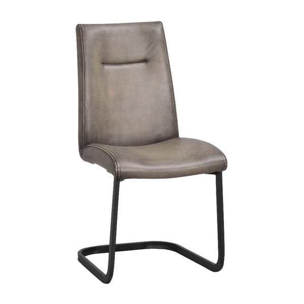 Siva tapecirana stolica s metalnom bazom Rowico Elton