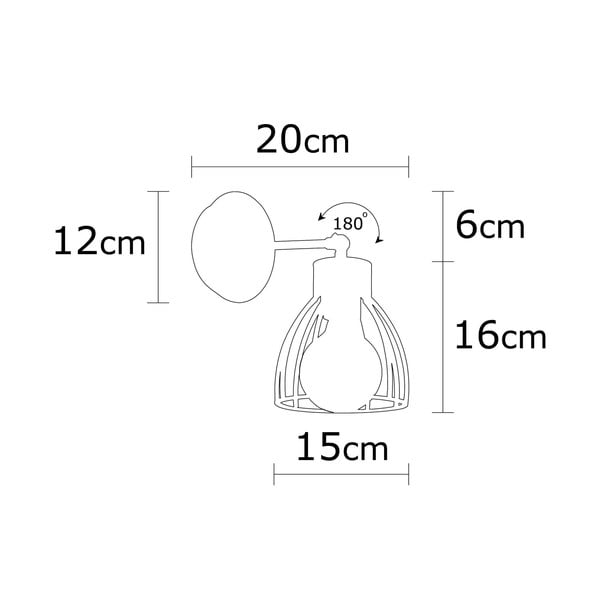 Crna/u brončanoj boji zidna lampa ø 15 cm Kemah – Opviq lights-image-4