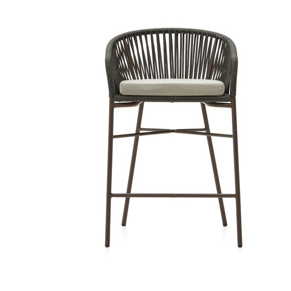 Zelena metalna/podstavljena vrtna barska stolica Yanet – Kave Home-image-2