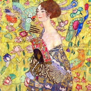 Reprodukcija slike Gustava Klimta - Lady with Fan, 60 x 60 cm