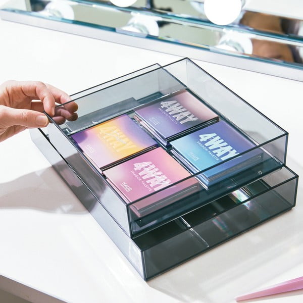 Mat crni kupaonski kozmetički organizator od reciklirane plastike - iDesign-image-1