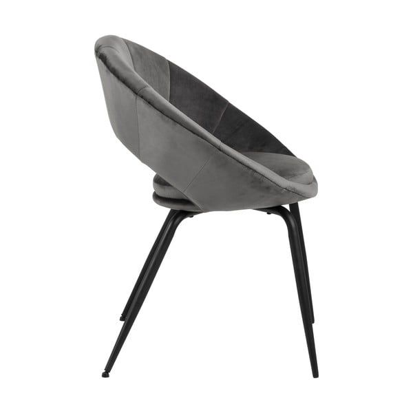 Tamno siva baršunasta blagovaonska stolica Actona Julia-image-3