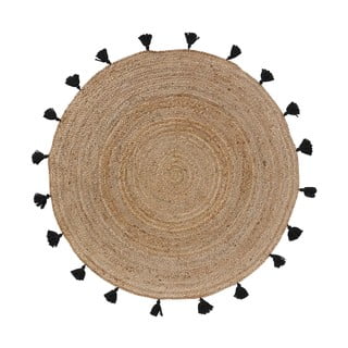 Crni/u prirodnoj boji okrugli tepih ø 120 cm Shira – douceur d'intérieur