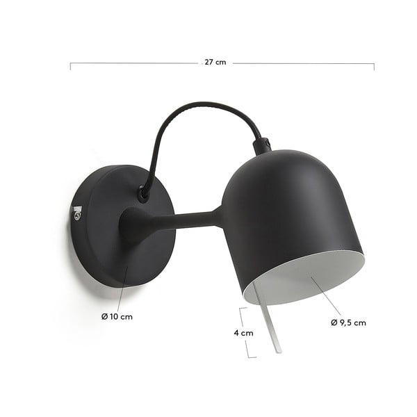 Crna zidna lampa Lucilla – Kave Home-image-4