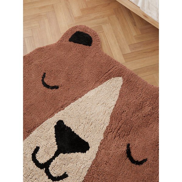Smeđi periv/ručno rađen pamučan dječji tepih 101x120 cm Snuggle Benni – Hanse Home-image-4