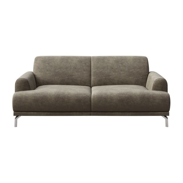 Sivi kauč od imitacije kože MESONICA Puzo, 170 cm