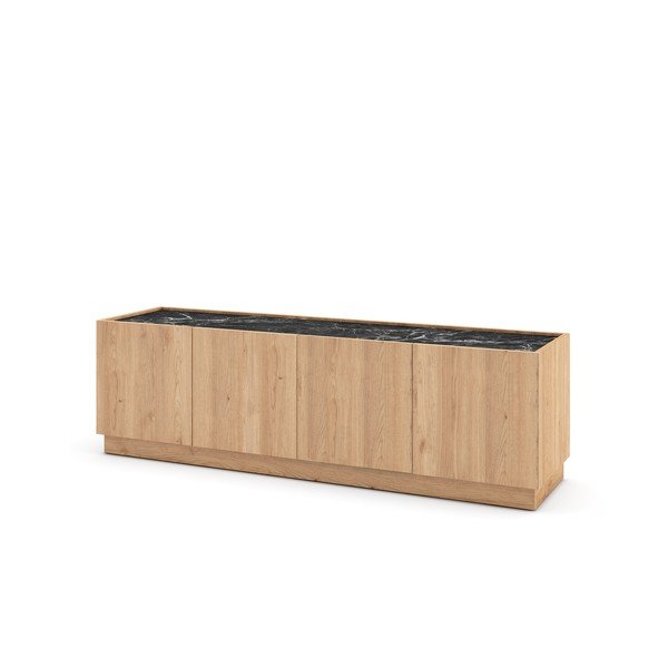 Crni/natur TV stol u dekoru hrasta 160x48 cm Dione - Marckeric-image-3
