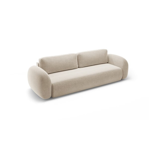 Bež sklopiva/s prostorom za odlaganje sofa od šenila 262 cm Tonale – Cosmopolitan Design-image-2