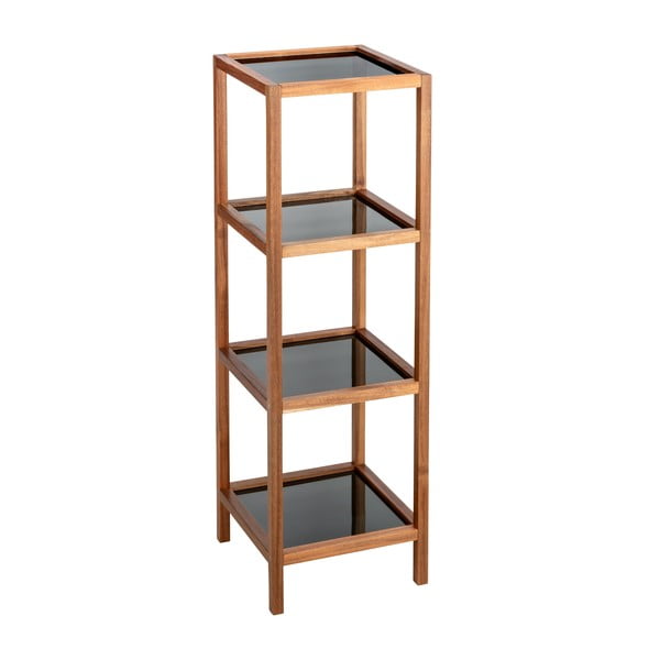 Crna/u prirodnoj boji staklena kupaonska polica 36x112 cm Fondi – Wenko-image-1