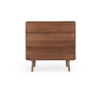 Smeđa komoda od punog oraha 90x90x45 cm Fawn – Gazzda