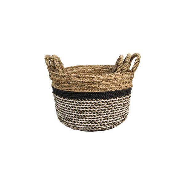 Set od 3 košare za pohranu HSM collection Raffia Natural Gris-image-3
