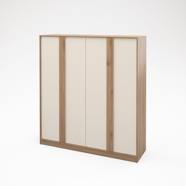 Krem/u prirodnoj boji ormar u dekoru hrasta 180x197,5x53 cm Dennis – Marckeric-image-3