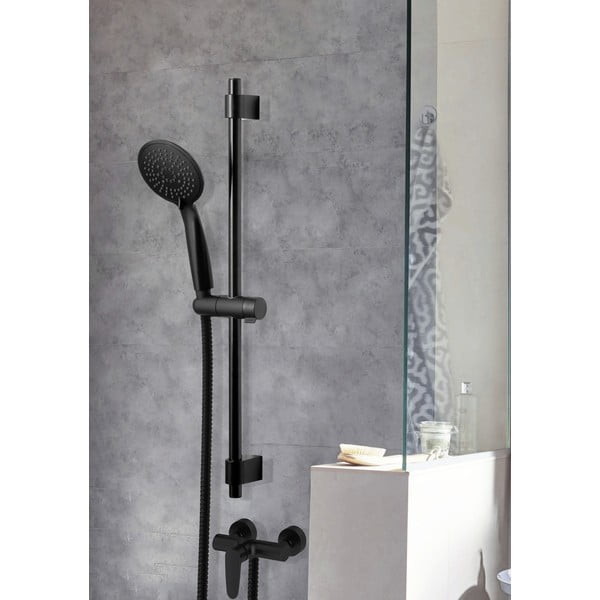 Crni tuš set od nehrđajućeg čelika 66 cm Young - Wenko-image-1