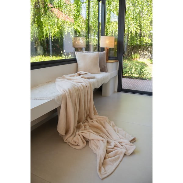 Deka od mikropliša boje slonovače 150x200 cm Pippa – Tiseco Home Studio-image-4