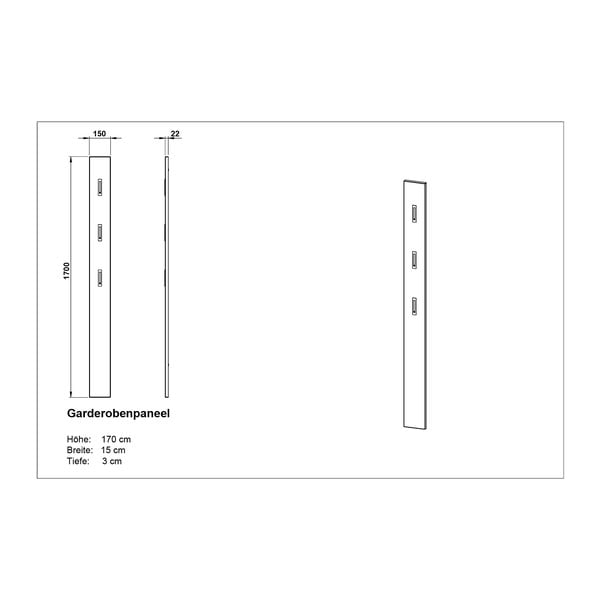 Zidna vješalica Germania Telde, 15 x 170 cm-image-3