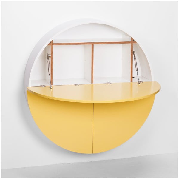 Žuto-bijeli višenamjenski zidni stol EMKO Pill-image-2