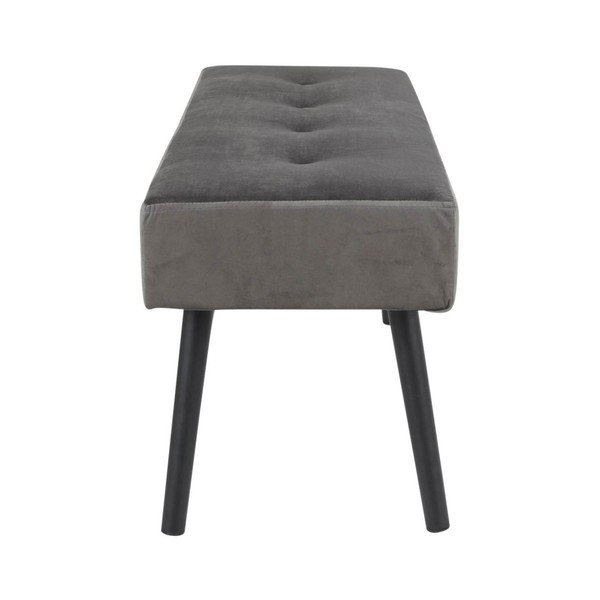 Siva podstavljena klupa s baršunastom presvlakom House Nordic Skiby, 100 x 35 cm-image-1