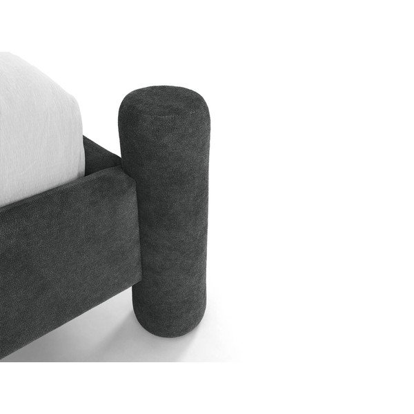 Tamno sivi tapecirani bračni krevet s podnicom 140x200 cm Vera – Micadoni -image-4