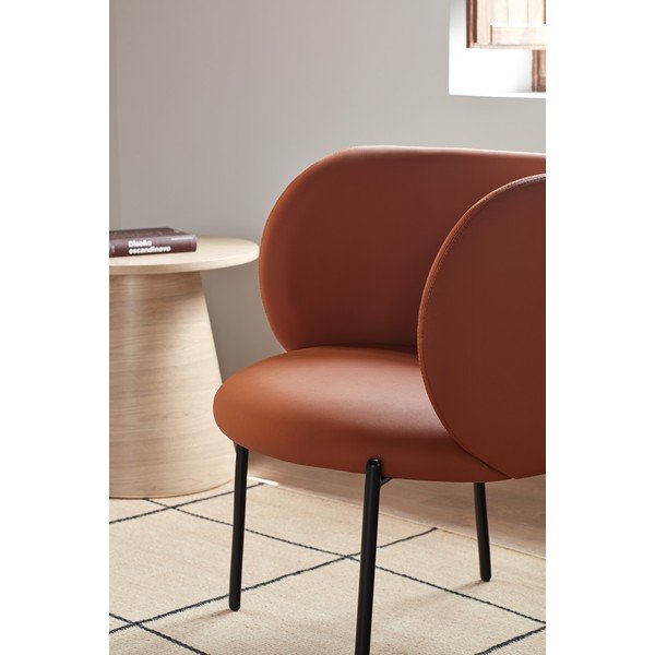 Narančasta fotelja od imitacije kože Mogi - Teulat-image-1