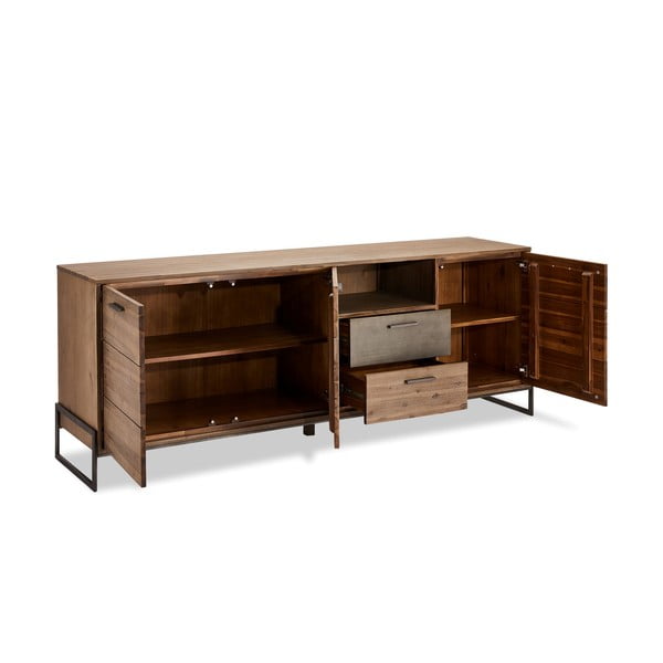 Smeđa komoda od punog drveta Furnhouse Mallorca, velika-image-3