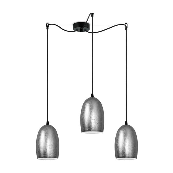 Trokraka stropna svjetiljka u srebrnoj boji Sotto Luce UME S, ⌀ 14 cm