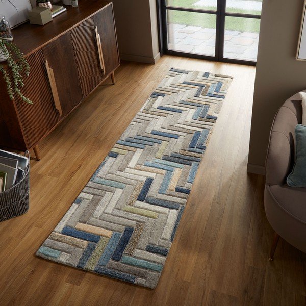 Sivo-plavi vuneni gazište Flair Rugs Russo, 60 x 230 cm-image-4