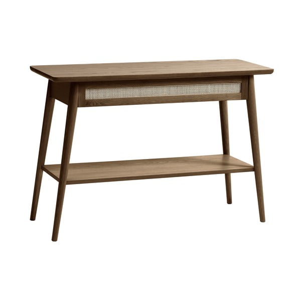 Smeđi pomoćni stol s pločom stola u dekoru hrasta 40x110 cm Barrali – Unique Furniture-image-2