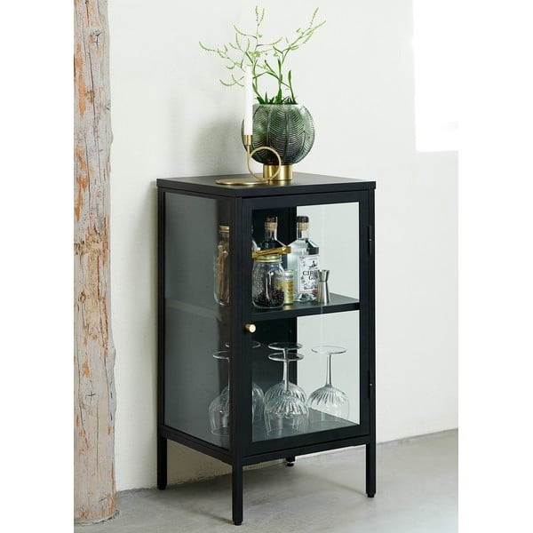 Crna metalna vitrina 45x85 cm Carmel – Unique Furniture-image-1