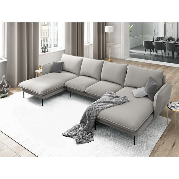 Svijetlosiva sofa u obliku slova U Cosmopolitan Design Beč-image-1