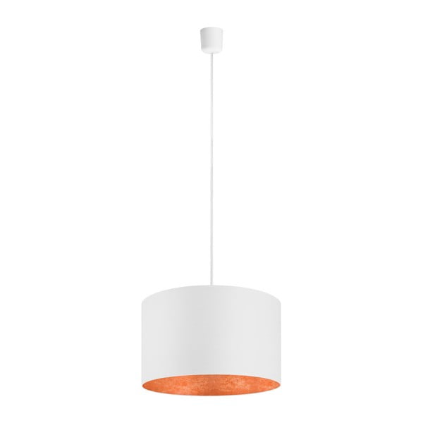 Bijela stropna svjetiljka s bakrenim detaljima Sotto Luce Mika, ⌀ 40 cm