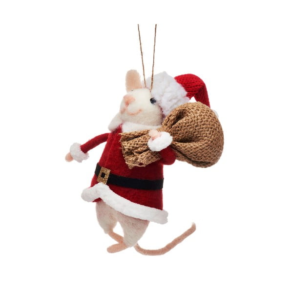 Tekstilni ukras za božićno drvce Santa Mouse – Sass & Belle