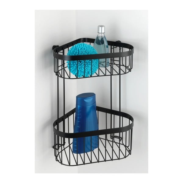 Crna zidna kutna košara na dva kata Wenko Classic Plus-image-4