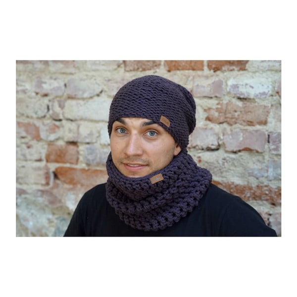 Tamnoljubičasti ručno heklani grijač za vrat DOKE Plum-image-2