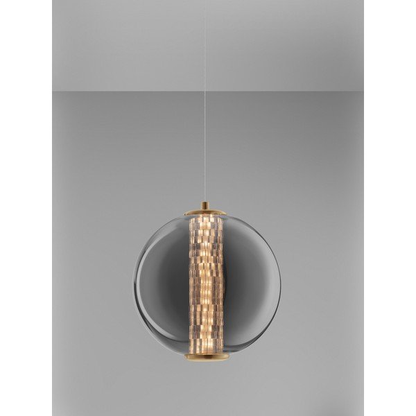 Siva metalna LED viseća svjetiljka sa staklenim sjenilom ø 22 cm Navi – Nova Luce-image-3