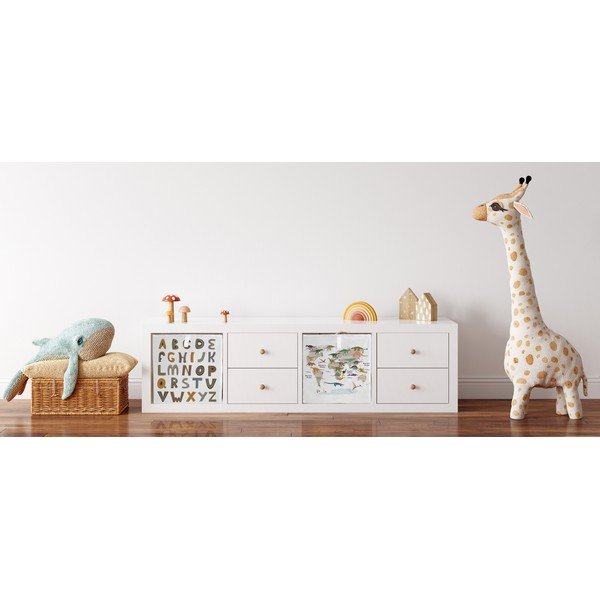 Bijeli tekstilni organizator za dječje igračke 32x32x32 cm Dino World Map – Butter Kings-image-1