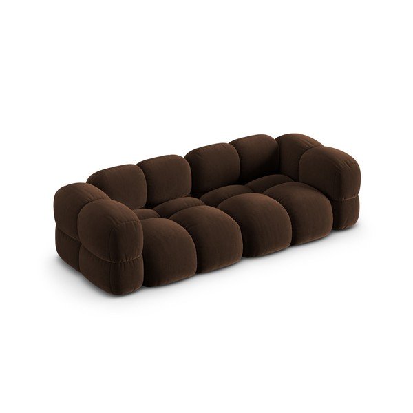 Tamno smeđa baršunasti sofa 250 cm Loretto – Cosmopolitan Design-image-3