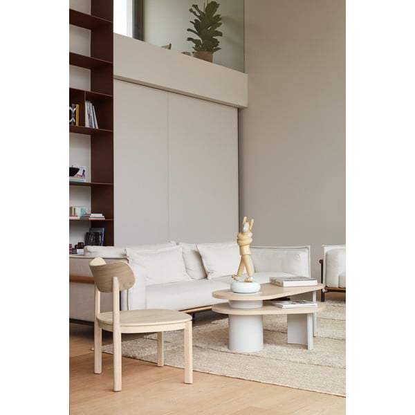 Krem/u prirodnoj boji stolić za kavu u dekoru jasena 50x120 cm Nori – Teulat-image-2