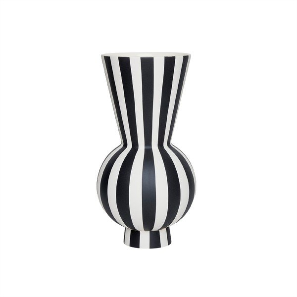 Bijela/crna ručno izrađena vaza od kamenine (visina 28 cm) Toppu – OYOY Living Design