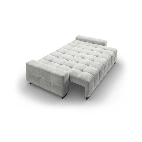 Svijetlo siva baršunasti sklopiva/s prostorom za odlaganje sofa 250 cm Wicklow – Cosmopolitan Design-image-4
