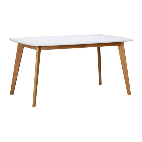 Bijeli blagovaonski stol s drvenim nogama Rowico Griffin, dužine 150 cm